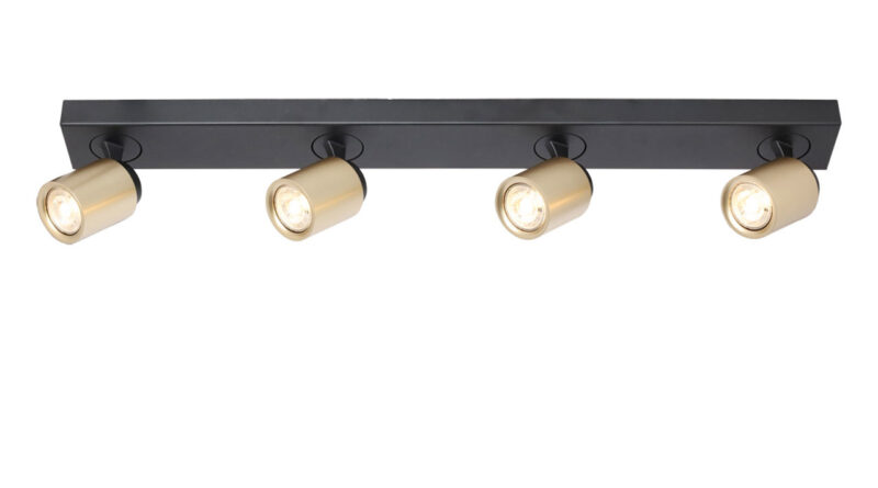 Foto Freelight Spot Razza 4 lichts L 76 cm GU10 zwart goud
