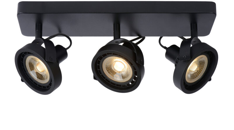 Foto Lucide TALA LED - Plafondspot - LED Dim to warm - GU10 - 3x12W 2200K/3000K - Zwart