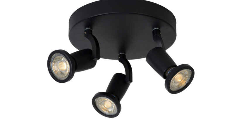 Foto Lucide JASTER-LED - Plafondspot - 20 cm - LED - GU10 - 3x5W 2700K - Zwart