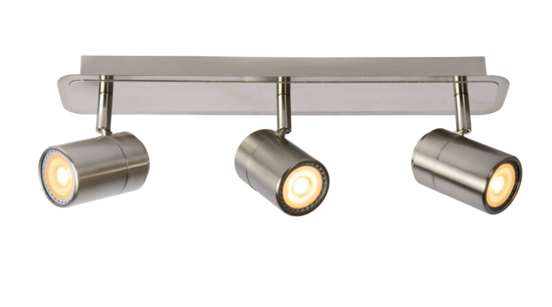 Foto Lucide LENNERT - Plafondspot - LED Dimb. - GU10 - 3x5W 3000K - Mat chroom