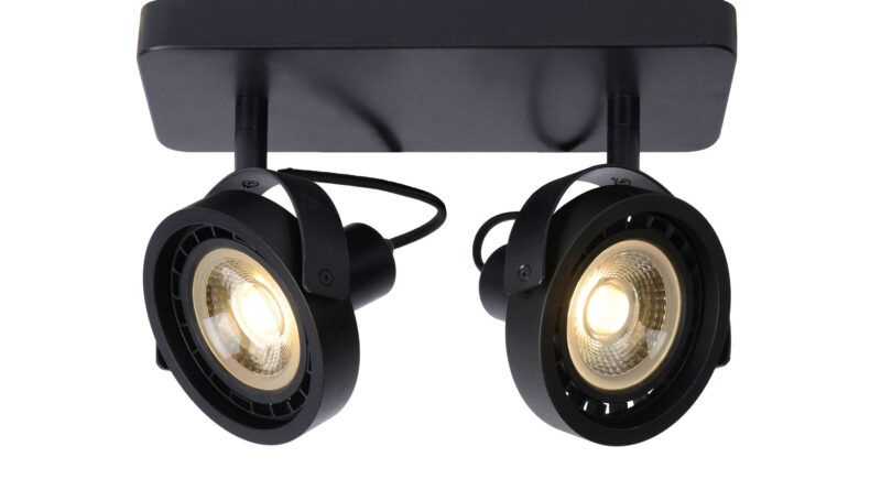 Foto Lucide TALA LED - Plafondspot - LED Dim to warm - GU10 - 2x12W 2200K/3000K - Zwart