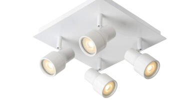 Foto Lucide SIRENE-LED - Plafondspot Badkamer - 10 cm - LED Dimb. - GU10 - 4x5W 3000K - IP44 - Wit