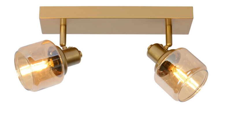 Foto Lucide BJORN - Plafondspot - 2xE14 - Mat Goud / Messing