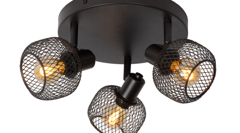 Foto Lucide MAREN - Plafondspot - 37 cm - 3xE14 - Zwart