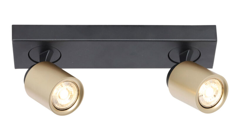 Foto Freelight Spot Razza 2 lichts L 32 cm GU10 zwart goud