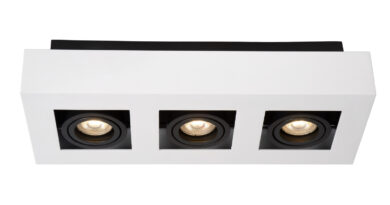 Foto Lucide XIRAX - Plafondspot - LED Dim to warm - GU10 - 3x5W 2200K/3000K - Wit