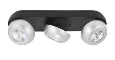 Foto Highlight Spot Doblo 3 lichts L 39 cm aluminium zwart