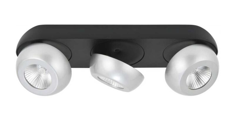 Foto Highlight Spot Doblo 3 lichts L 39 cm aluminium zwart