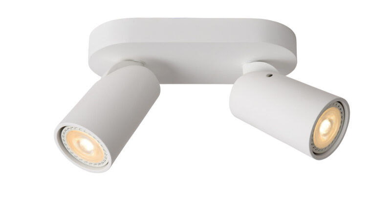 Foto Lucide XYRUS - Plafondspot - LED Dim to warm - GU10 - 2x5W 2200K/3000K - Wit
