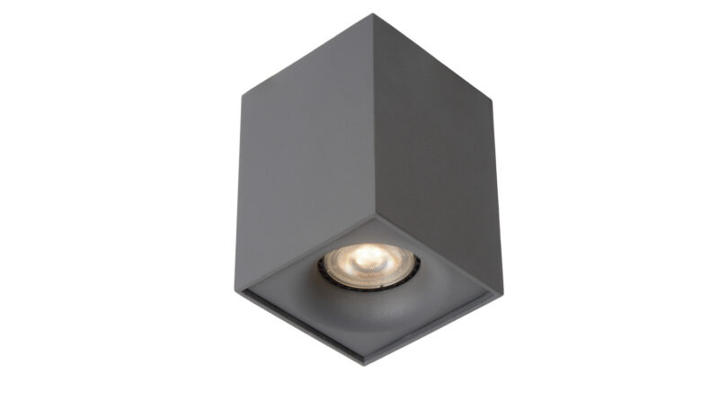 Foto Lucide BENTOO-LED - Plafondspot - LED Dimb. - GU10 - 1x5W 3000K - Grijs