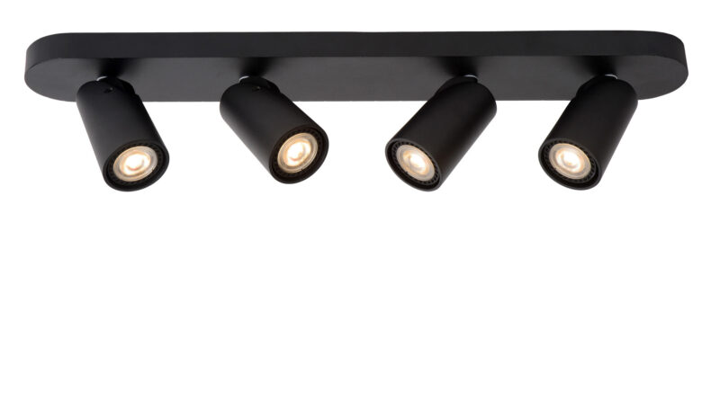 Foto Lucide XYRUS - Plafondspot - LED Dim to warm - GU10 - 4x5W 2200K/3000K - Zwart