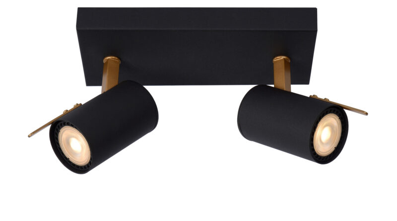 Foto Lucide GRONY - Plafondspot - LED Dim to warm - GU10 - 2x5W 2200K/3000K - Zwart