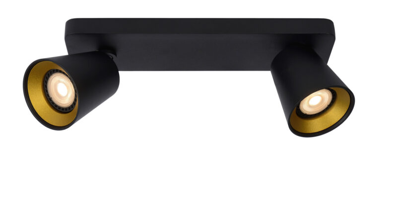 Foto Lucide TURNON - Plafondspot - LED Dim to warm - GU10 - 2x5W 2200K/3000K - Zwart