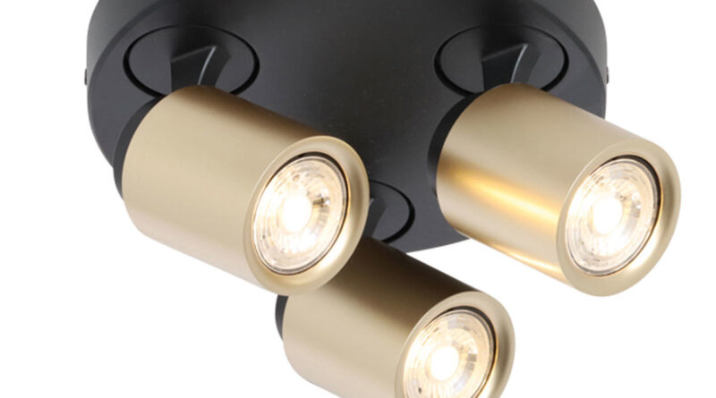 Foto Freelight Spot Razza 3 lichts 21 cm GU10 zwart goud