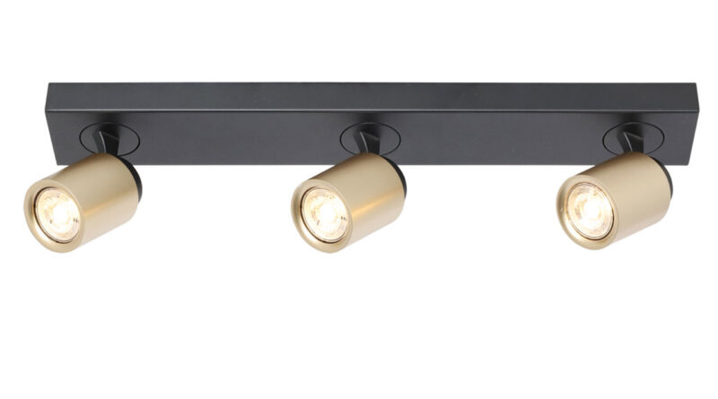 Foto Freelight Spot Razza 3 lichts L 54 cm GU10 zwart goud
