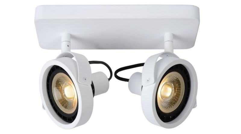Foto Lucide TALA LED - Plafondspot - LED Dim to warm - GU10 - 2x12W 2200K/3000K - Wit