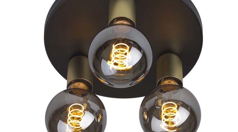Foto Ylumen Plafondlamp Basiq 3 lichts 25 cm excl. E27 zwart goud