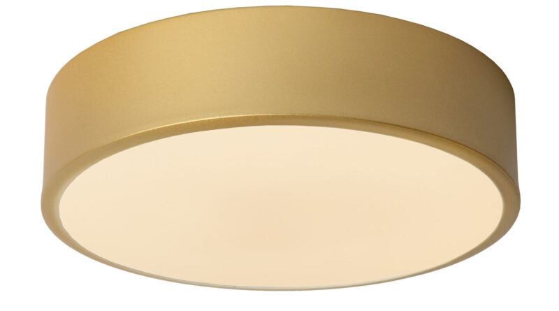 Foto Lucide UNAR - Plafonniere - 20 cm - LED Dimb. - 1x12W 2700K - 3 StepDim - Mat Goud / Messing