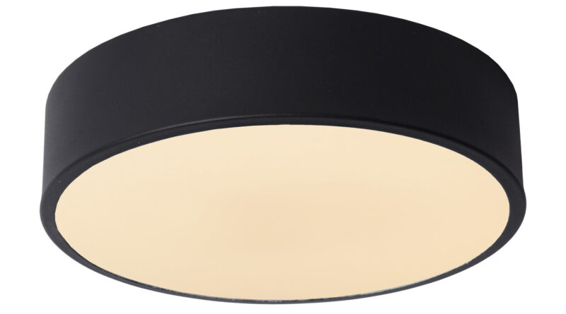 Foto Lucide UNAR - Plafonniere - 20 cm - LED Dimb. - 1x12W 2700K - 3 StepDim - Zwart