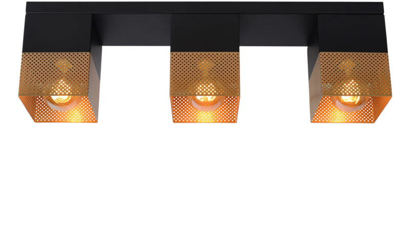 Foto Lucide RENATE - Plafonniere - 3xE27 - Mat Goud / Messing