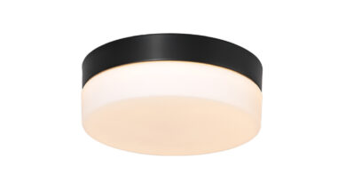 Foto Steinhauer Plafondlamp Ikaro 18 cm IP44 zwart