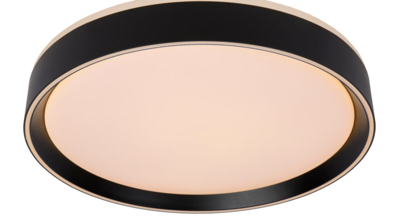 Foto Lucide NURIA - Plafonniere - 40 cm - LED Dimb. - 1x24W 2700K - 3 StepDim - Zwart
