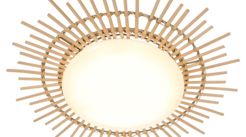 Foto Anne Light & home Plafondlamp Aura 50 Bamboe - wit