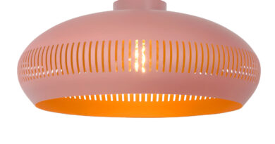 Foto Lucide RAYCO - Plafonniere - 45 cm - 1xE27 - Roze