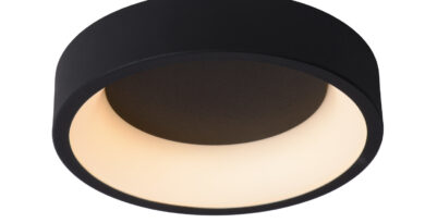 Foto Lucide TALOWE LED - Plafonniere - 30 cm - LED Dimb. - 1x20W 3000K - Zwart