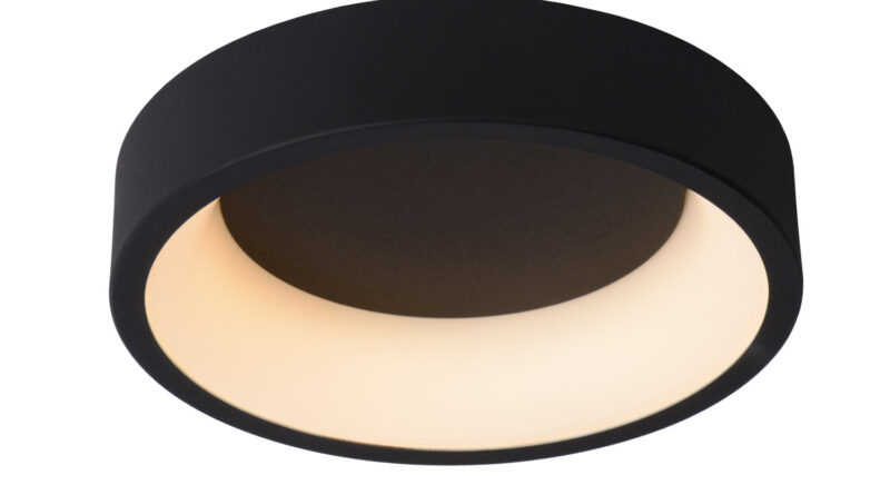 Foto Lucide TALOWE LED - Plafonniere - 30 cm - LED Dimb. - 1x20W 3000K - Zwart