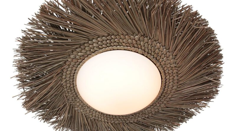 Foto Anne Light & home Plafondlamp Aura 50 Riet - bruin