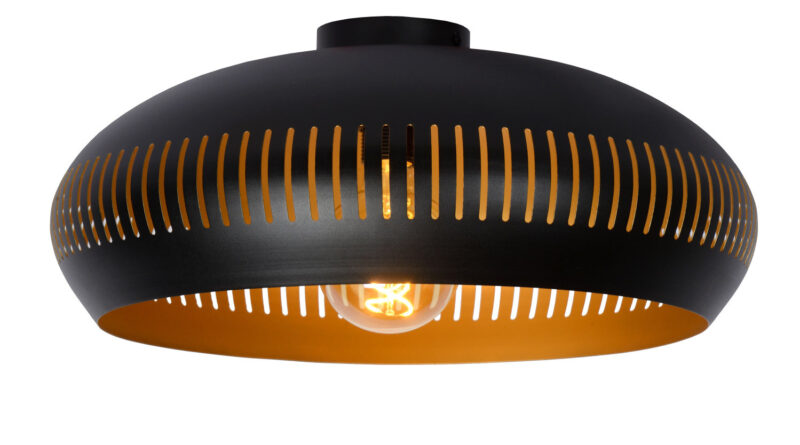 Foto Lucide RAYCO - Plafonniere - 45 cm - 1xE27 - Zwart