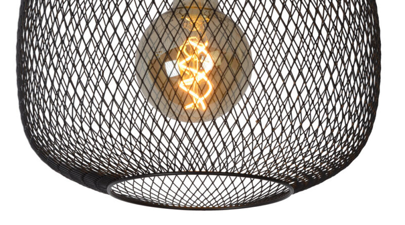 Foto Lucide MESH - Plafonniere - 30 cm - 1xE27 - Zwart