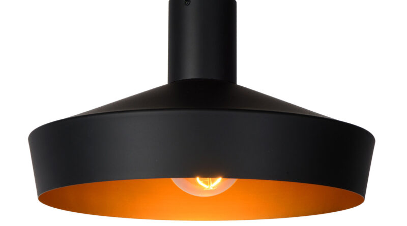 Foto Lucide CARDIFF - Plafonniere - 40 cm - 1xE27 - Zwart