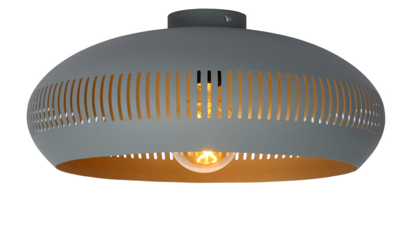 Foto Lucide RAYCO - Plafonniere - 45 cm - 1xE27 - Grijs