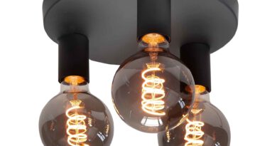 Foto Highlight Plafondlamp Basic 3 lichts 25 cm E27 zwart