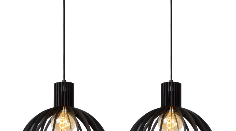 Foto Lucide MIKAELA - Hanglamp - 2xE27 - Zwart