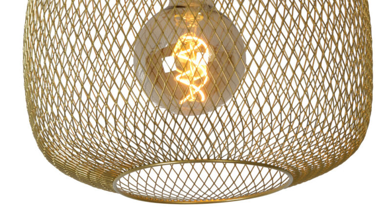 Foto Lucide MESH - Plafonniere - 30 cm - 1xE27 - Mat Goud / Messing