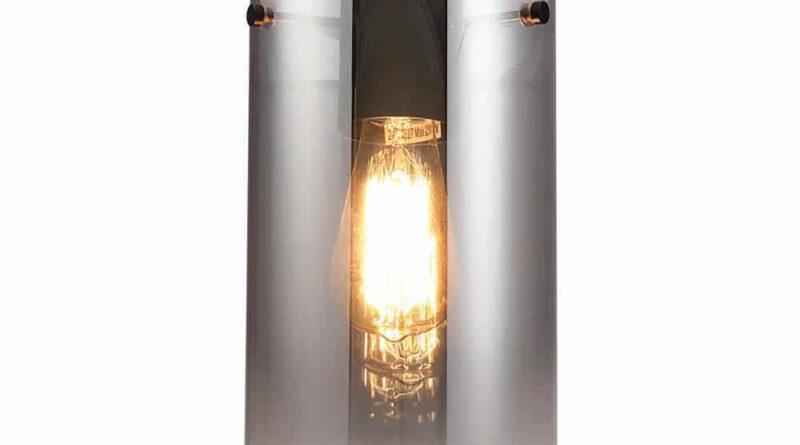 Foto Freelight Plafondlamp Ventotto H 33 cm 15 cm rook glas zwart