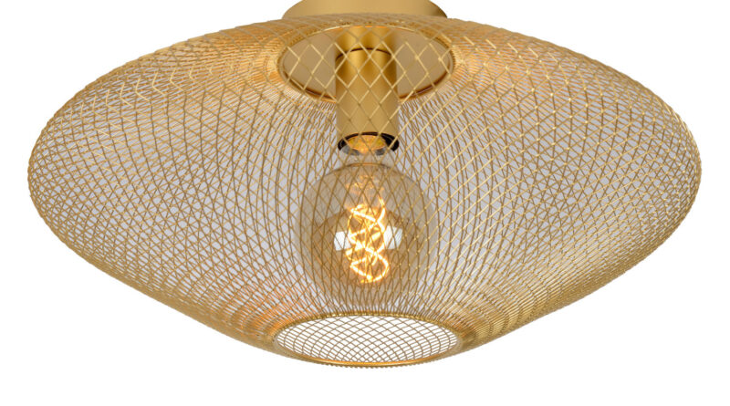 Foto Lucide MESH - Plafonniere - 45 cm - 1xE27 - Mat Goud / Messing