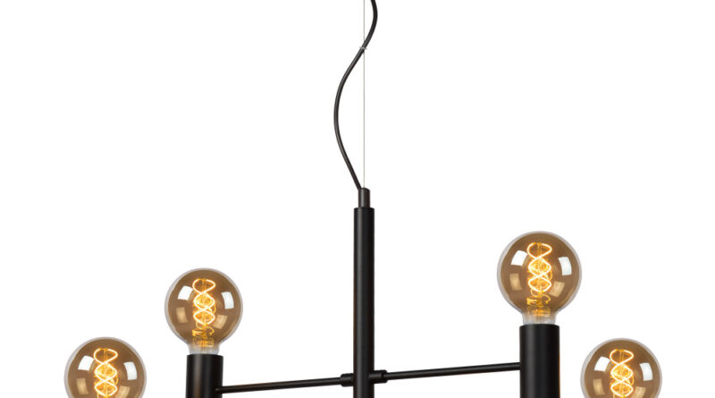 Foto Lucide LEANNE - Hanglamp - 6xE27 - Zwart