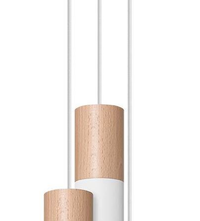 Foto Sollux Hanglamp Pablo 3 lichts 20 cm hout - wit