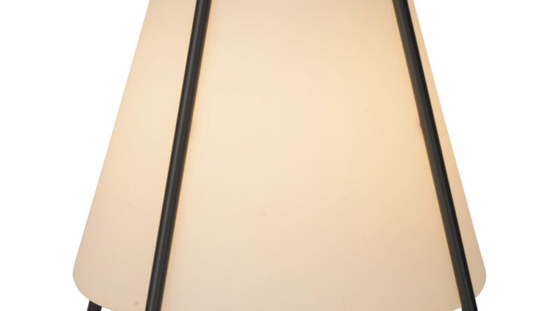Foto Lucide PYRAMID - Oplaadbare Tafellamp Buiten - Accu/Batterij - LED Dimb. - 1x2W 2700K - IP54 - Antraciet