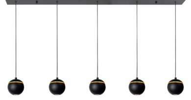 Foto Highlight Hanglamp Singapore 5 lichts L 110 cm zwart