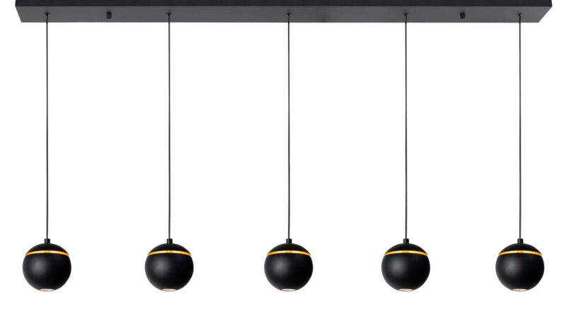 Foto Highlight Hanglamp Singapore 5 lichts L 110 cm zwart