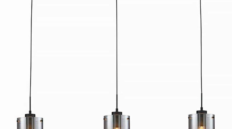 Foto Freelight Hanglamp Ventotto 3 lichts L 100 cm rook glas zwart