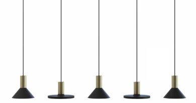 Foto Nowodvorski Hanglamp Hermanos 5 lichts L 132 cm zwart - goud