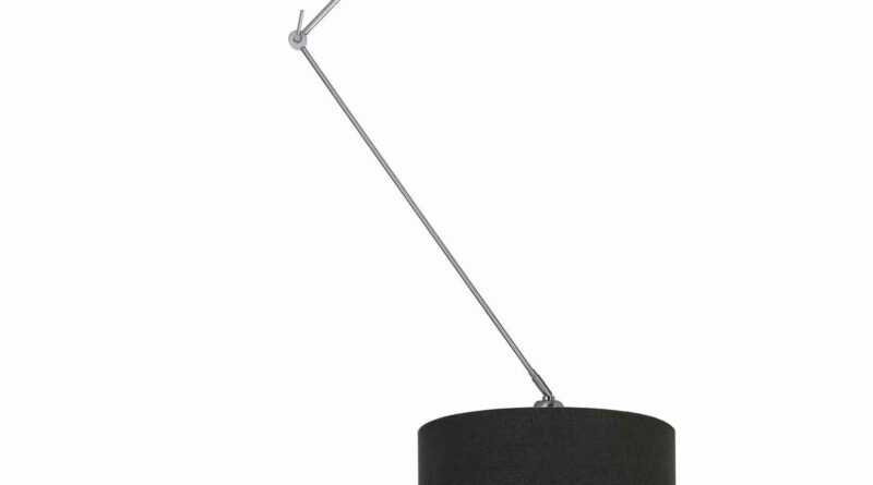 Foto Ylumen Hanglamp Knik met zwarte kap 40 cm mat-chroom