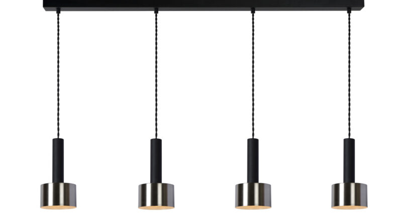 Foto Lucide TEUN - Hanglamp - 4xE27 - Zwart