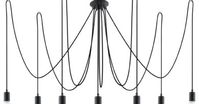 Foto Sollux Hanglamp Edison 7 lichts E27 zwart
